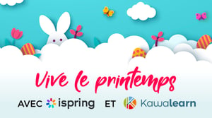 Vive le printemps avec iSpring et Kawalearn illustration nuages oeufs lapin pâques