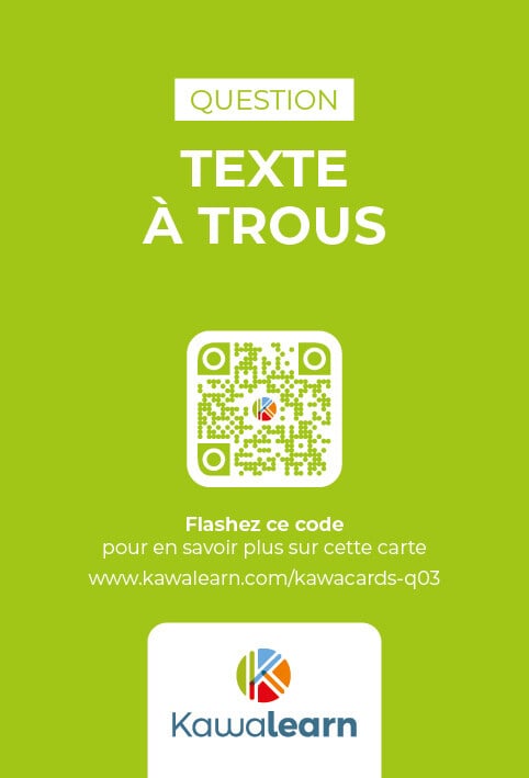 Verso Kawacards Texte à trous Q03