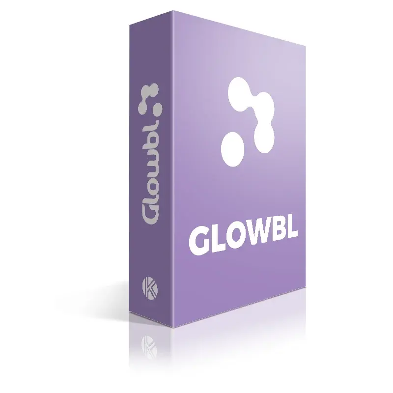 Vue 3D de la boîte du logiciel Glowbl