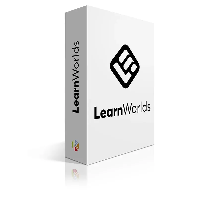 Vue 3D de la boîte du logiciel LearnWorlds