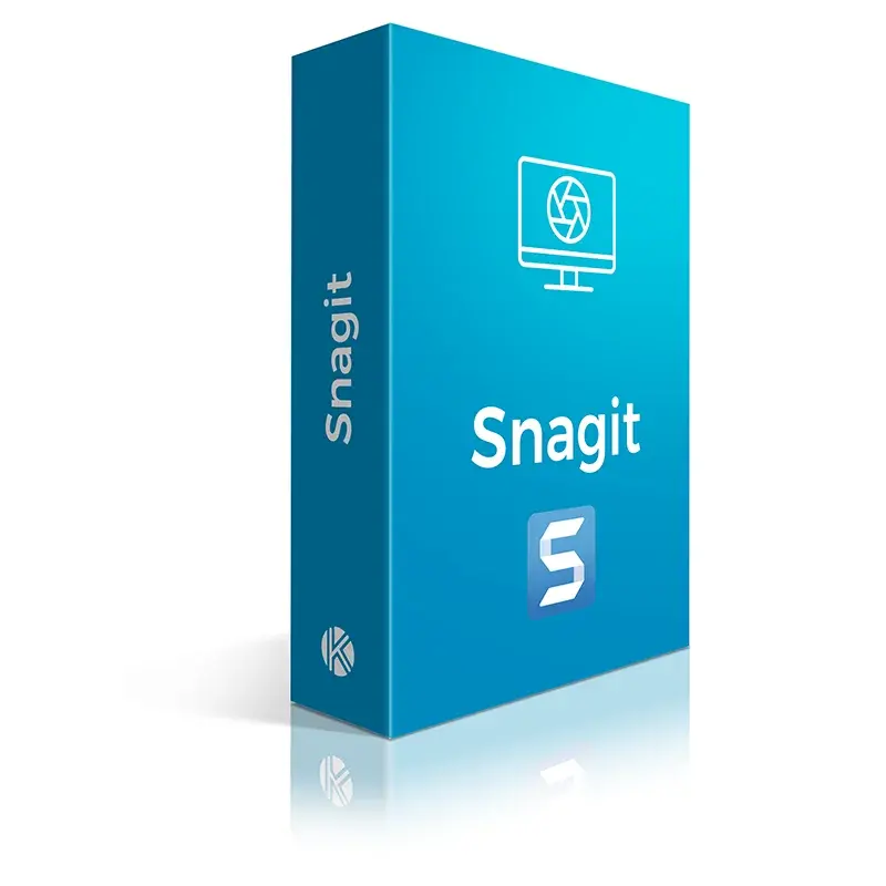 Vue 3D de la boîte du logiciel Snagit