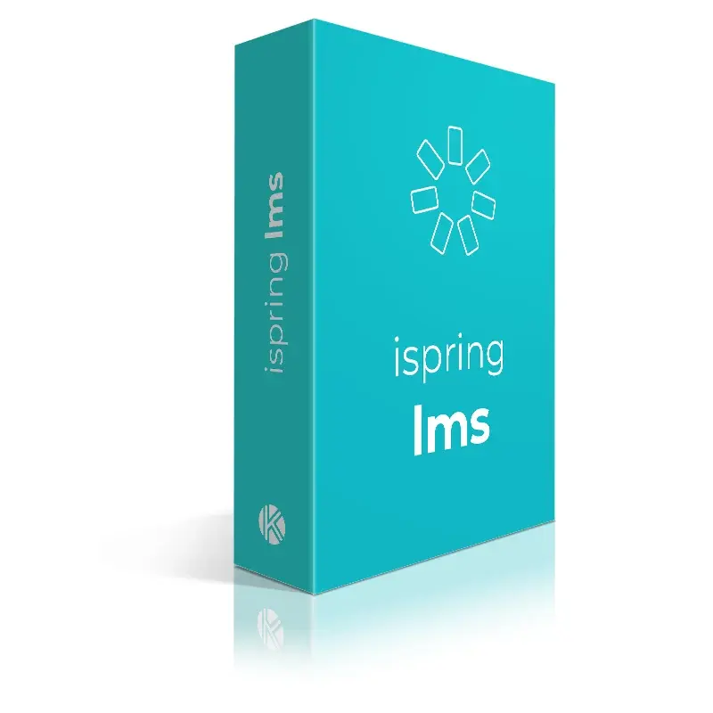 Vue 3D de la boîte du logiciel ispring lms