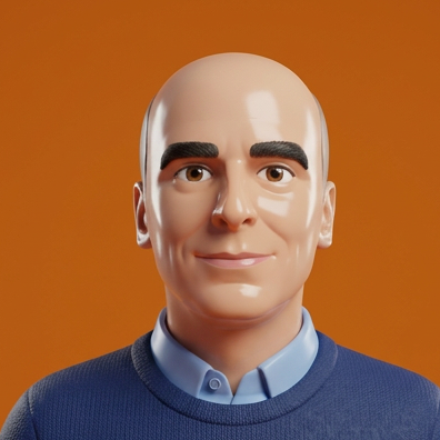 Portrait de Pascal en rendu jeu plastique